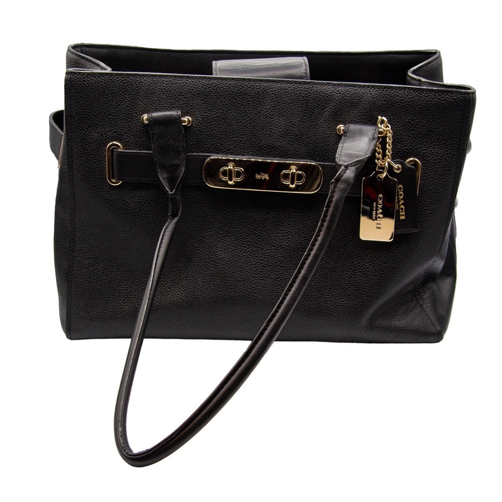 Coach‎ Black Satchel Handbag Purse Leather Women's Designer Bag